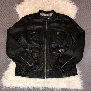 LUCKY BRAND Lamb Leather Moto Jacket Sz L